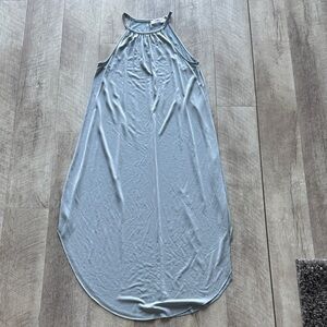 Sleeveless Light Blue Halter Dress